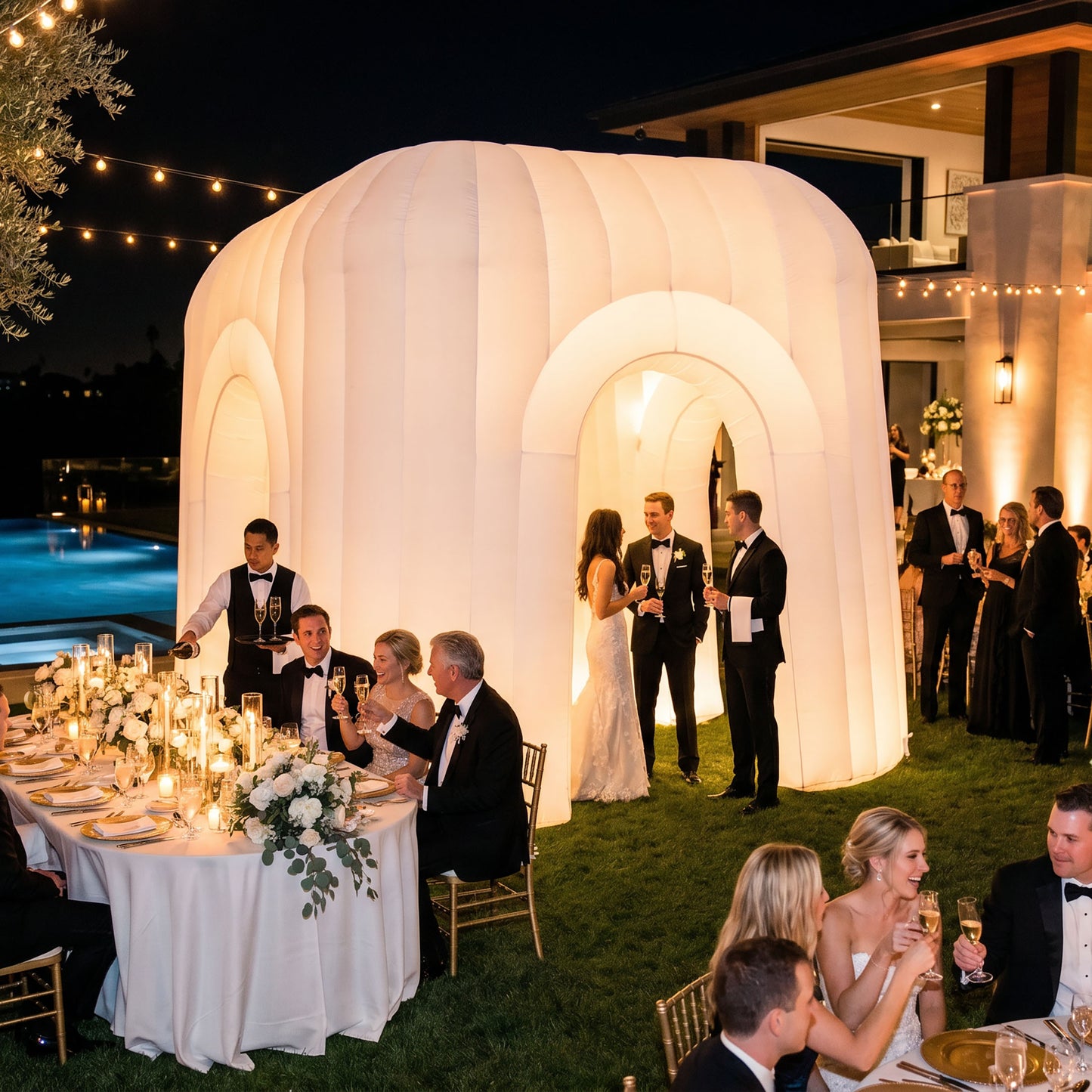 MaisonAir AirDome Bean 13.1 x 10.2 x 11.3 ft LED Inflatable Gazebo