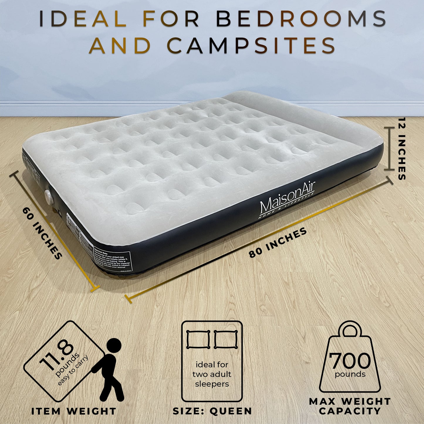 MaisonAir 12in Queen Airbed