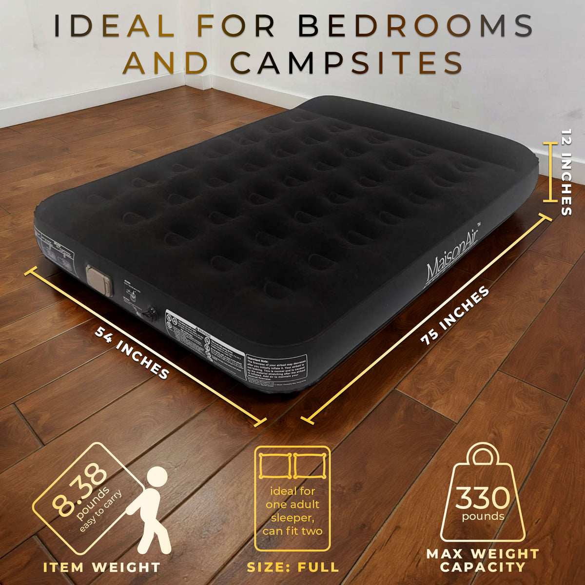 MaisonAir 12in Full Deluxe Airbed