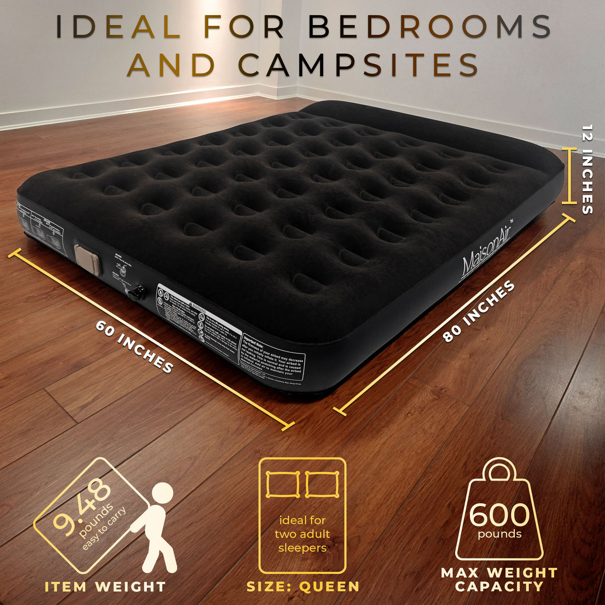 MaisonAir 12in Queen Deluxe Airbed