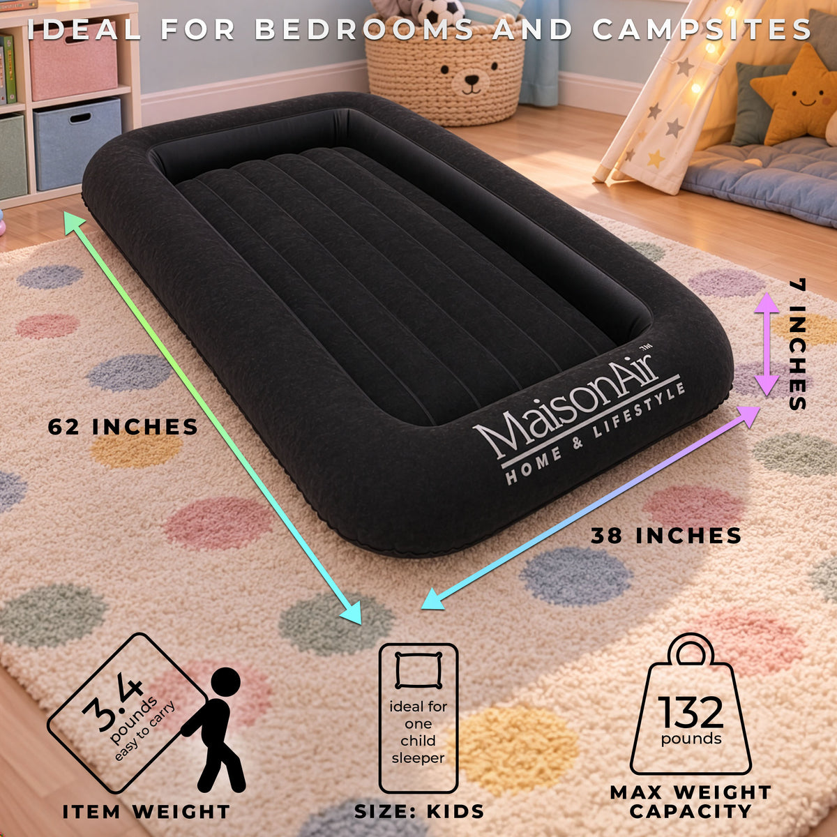MaisonAir 7in Kids Deluxe Airbed