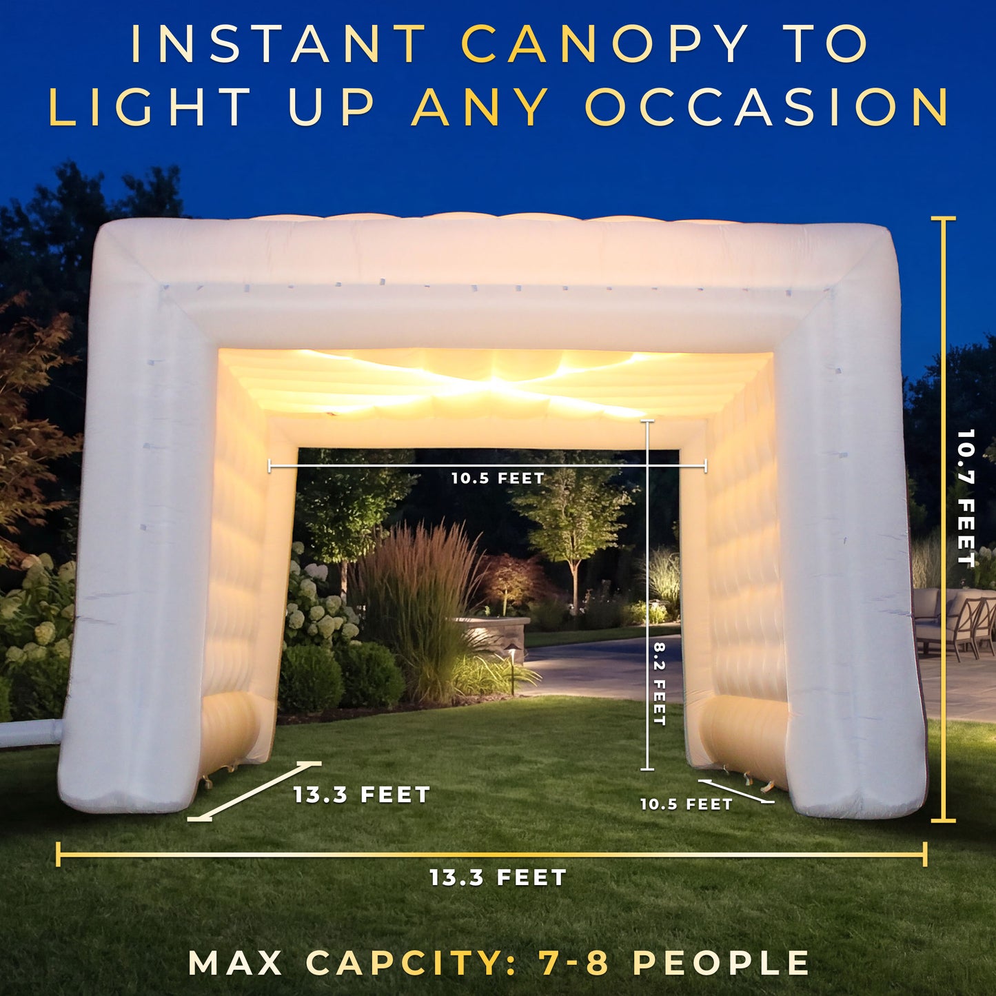 MaisonAir AirDome Cube 13.3 x 13.3 x 10.7 ft LED Inflatable Gazebo