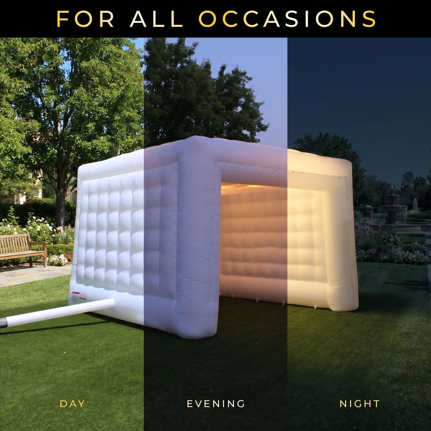 MaisonAir AirDome Cube 13.3 x 13.3 x 10.7 ft LED Inflatable Gazebo
