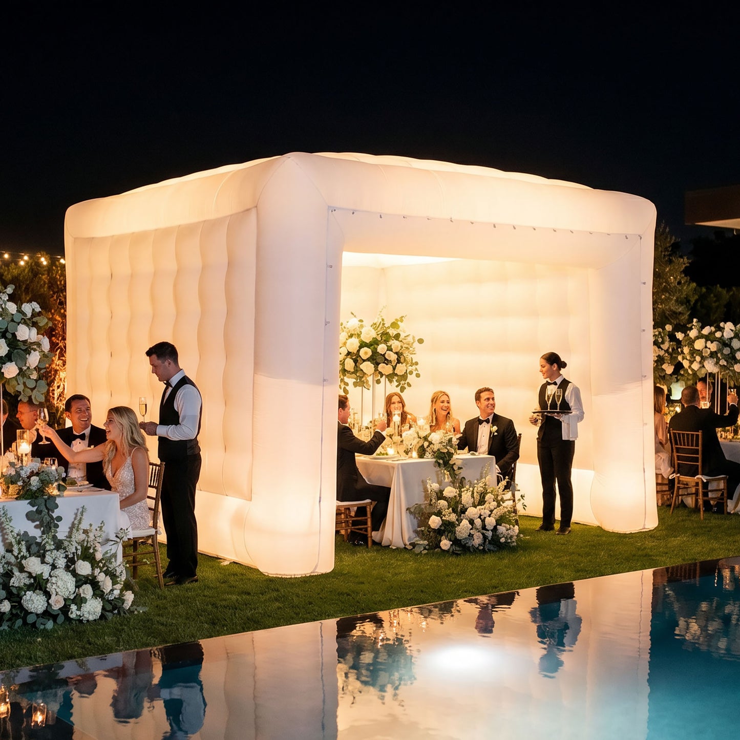MaisonAir AirDome Cube 13.3 x 13.3 x 10.7 ft LED Inflatable Gazebo